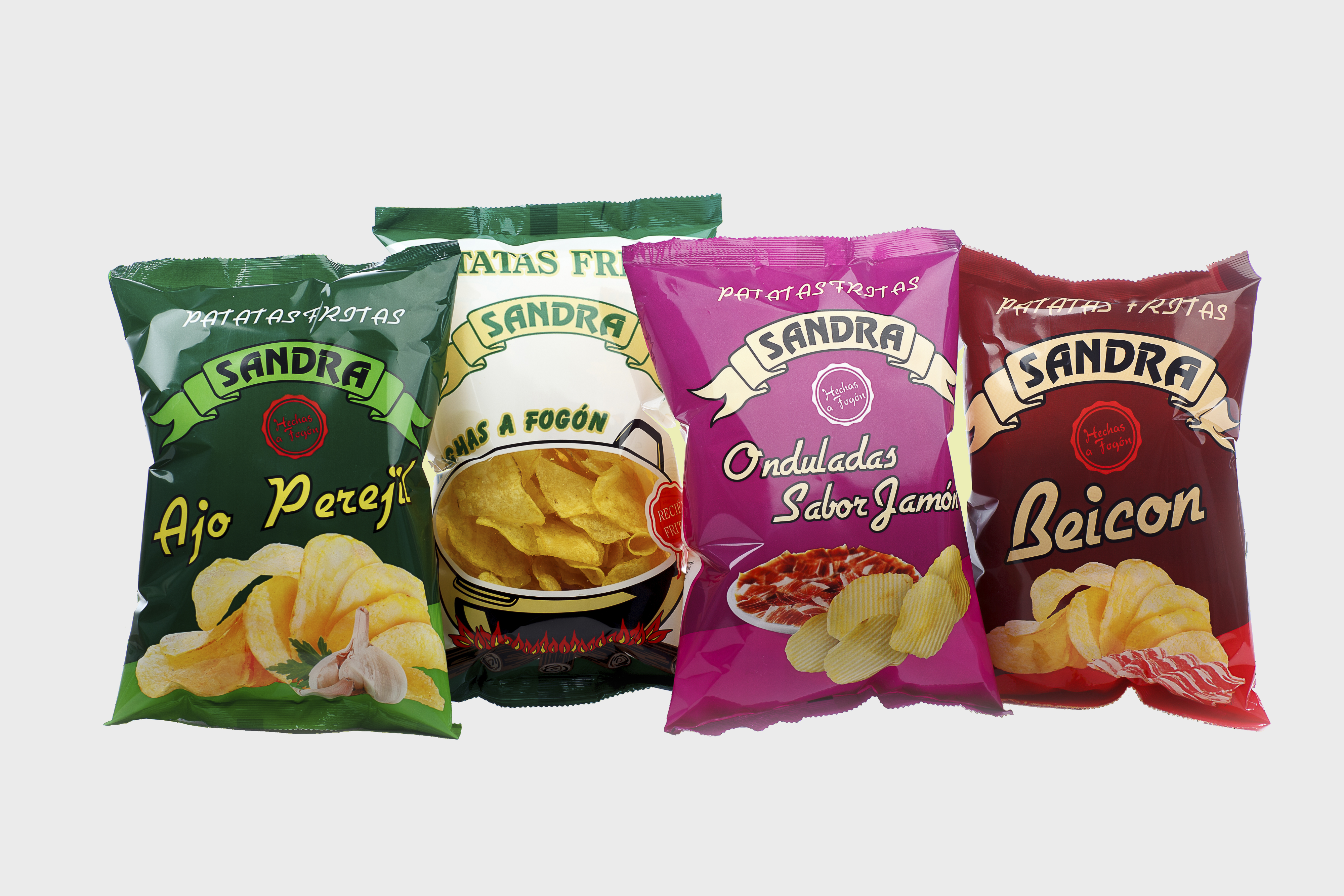 Surtido de patatas Sandra en sus diferentes sabores